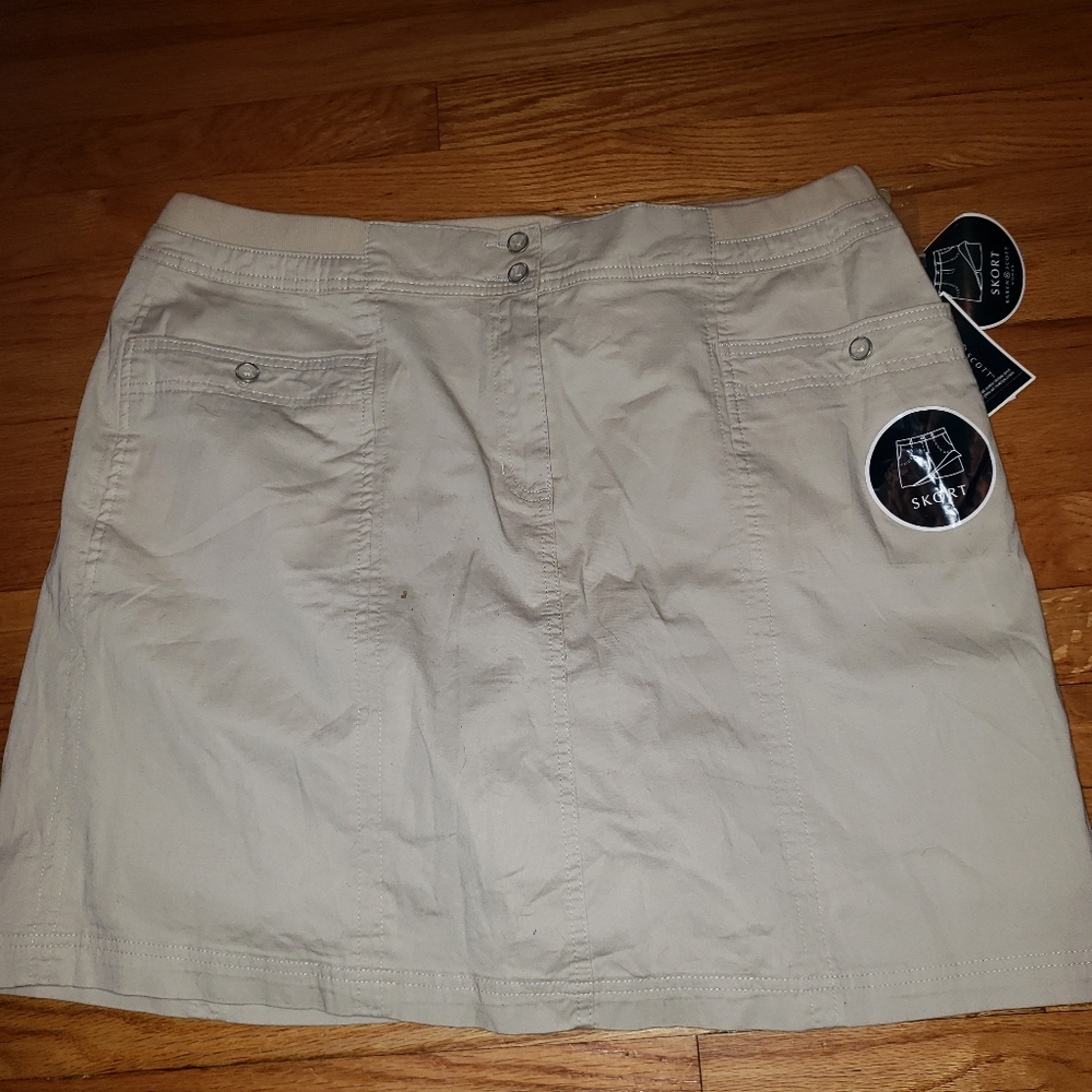 Karen Scott nwt skort khaki stonewall skirt 16w